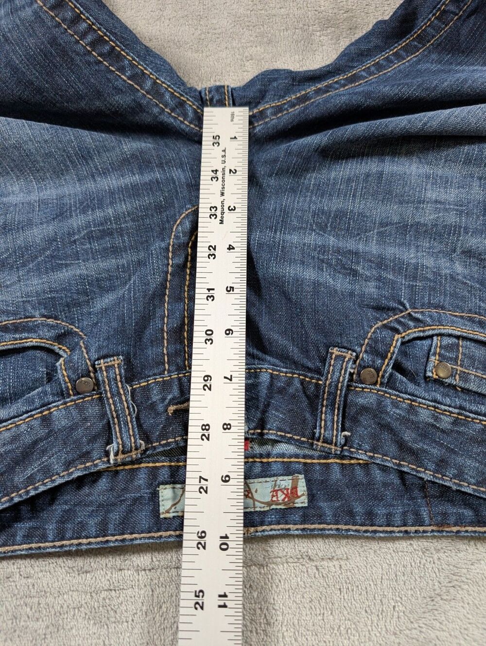 BKE Lexi Crop Jeans Womens 29 Blue Raw Hem Stretch Bling Buckle Denim Casual - Picture 8 of 10